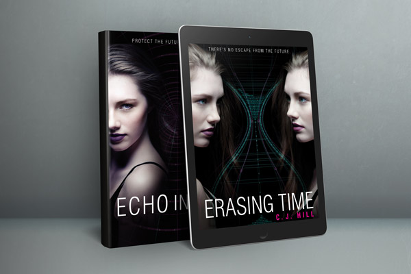 "Erasing Time" and "Echo in Time" by Janette Rallison in hardback and ebook form respectively.